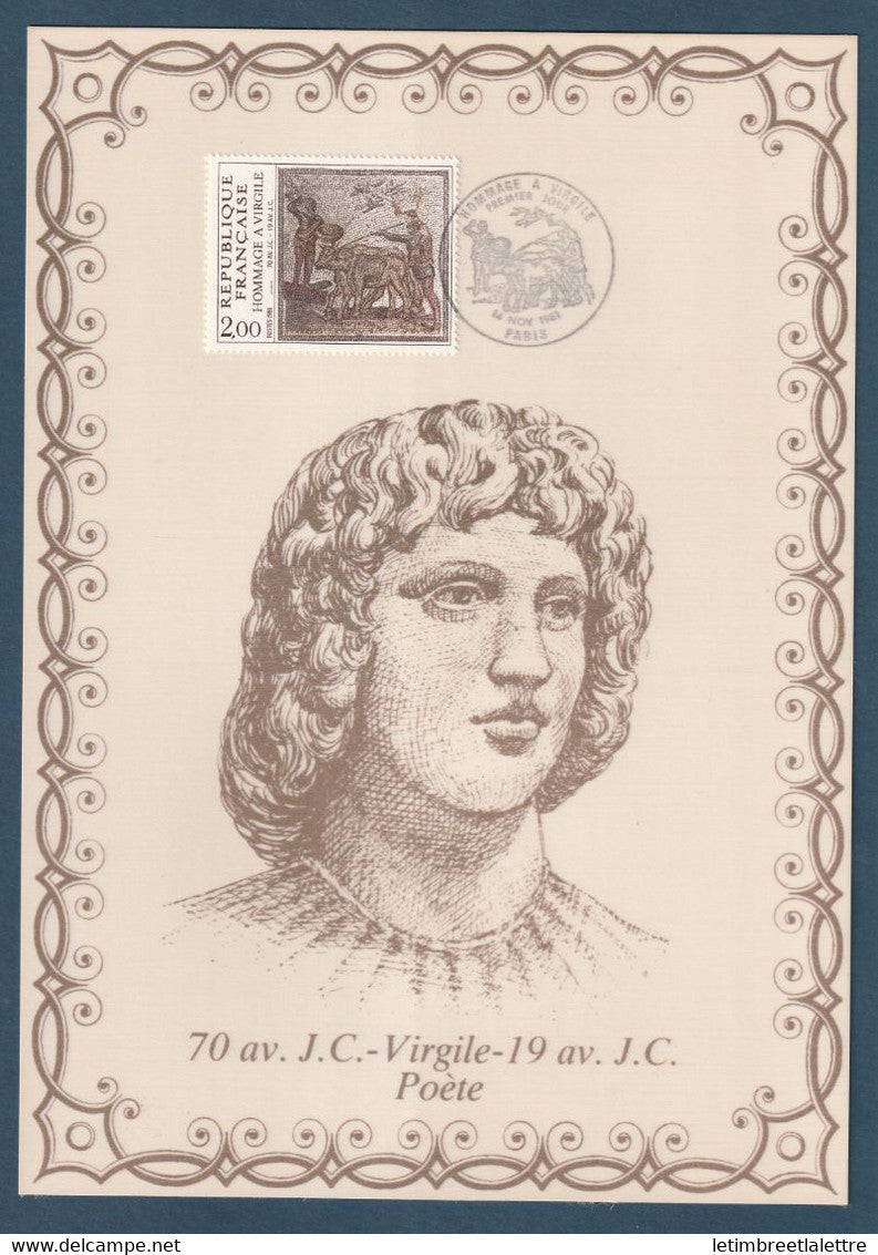 ⭐ France - Document Philatélique - Premier Jour - FDC soie - Hommage à Virgile - Poète - 1981 ⭐