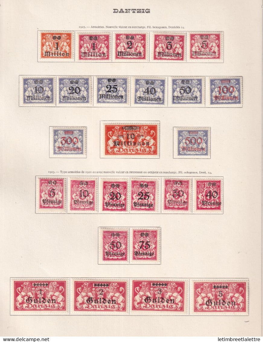 Dantzig - collection à la Page - * Neuf avec charnière - Armoiries - 1923 1925