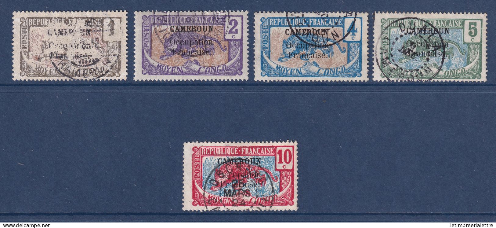 Cameroun - YT n° 67 à 71 - Oblitéré - 1916