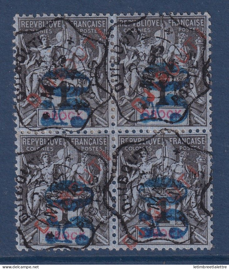 Côte des Somalis - YT n° 3 Signé bloc de 4 - Oblitéré - 1894