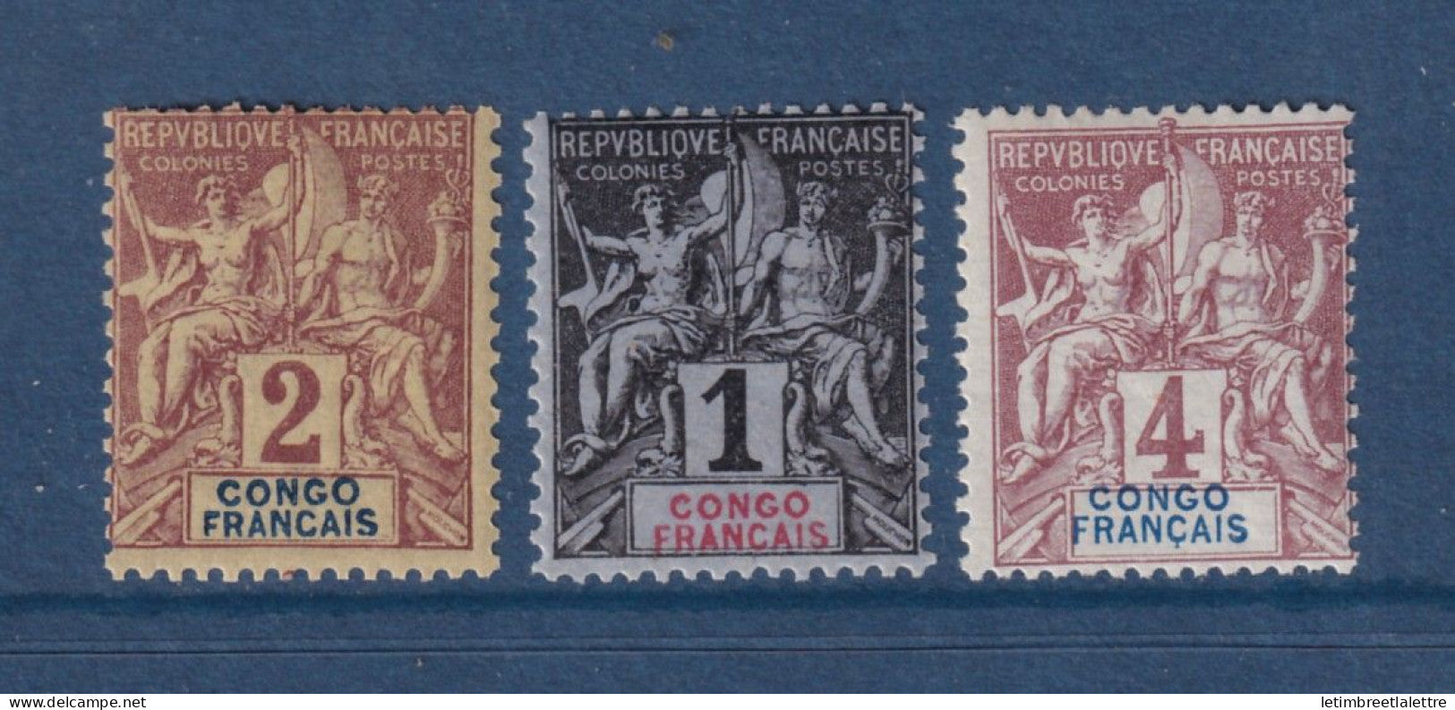 Congo - YT n° 12 à 14 * - Neuf avec charnière - 1892