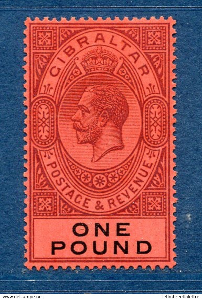 ⭐ Gibraltar - YT n° 72 * - Neuf avec charnière - 1912 / 1919 ⭐