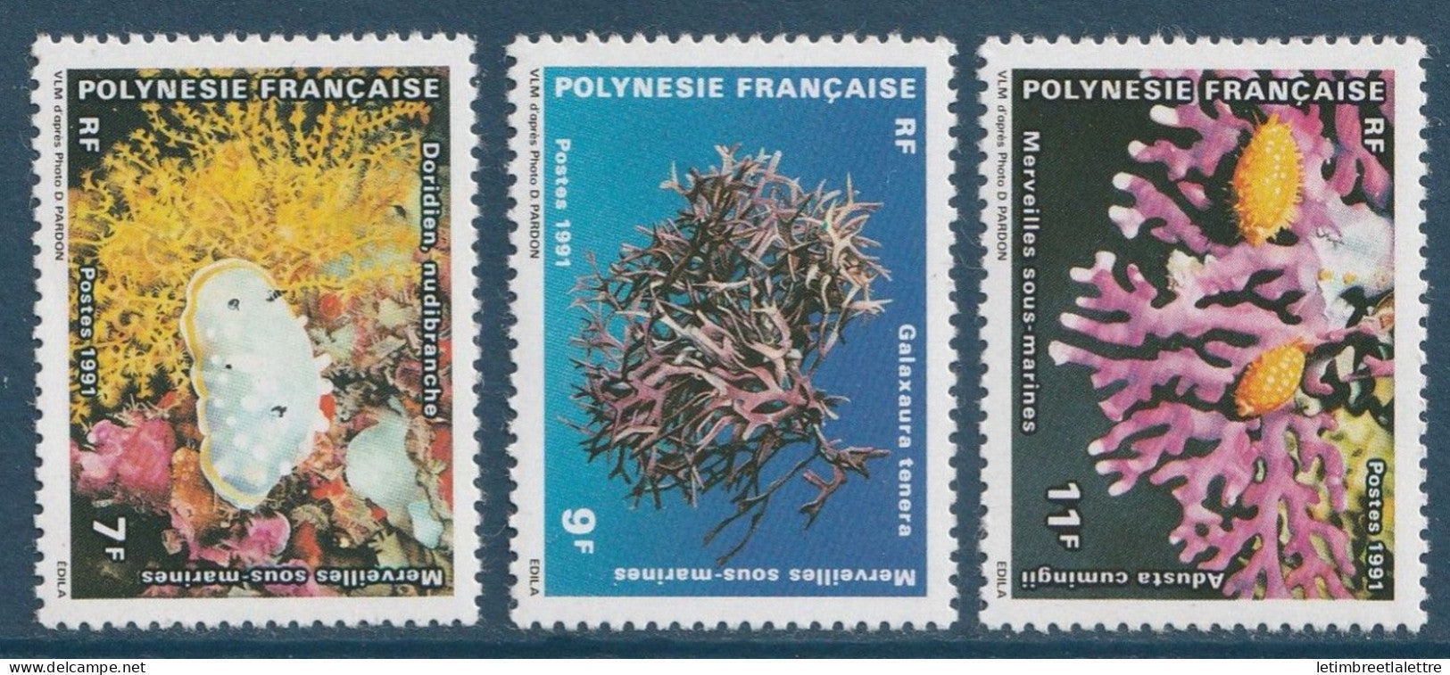 Polynésie - YT n° 376 à 378 ** - Neuf sans charnière - 1991