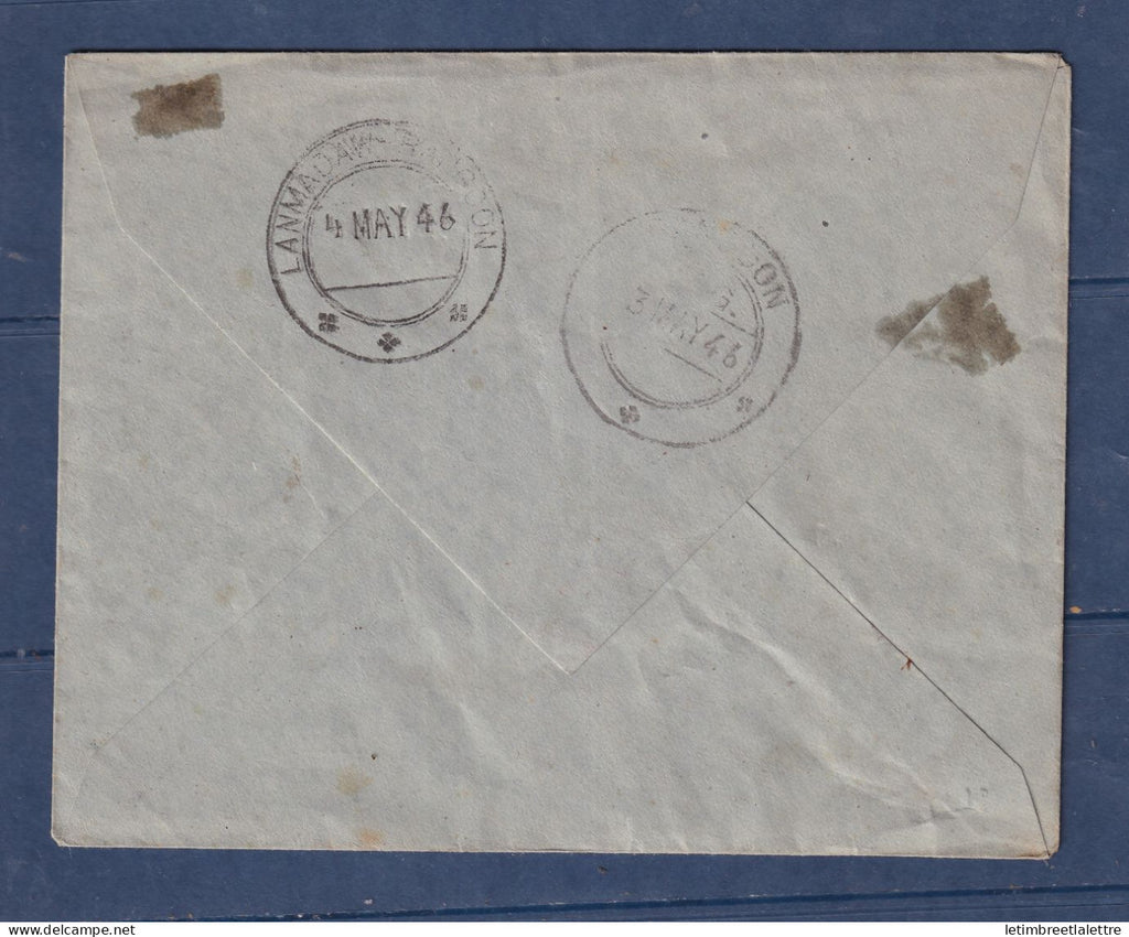 Myanmar - Birmanie - Burma - YT n° 50 à 53 - FDC premier jour anniversaire de la victoire - recommandé - 1946