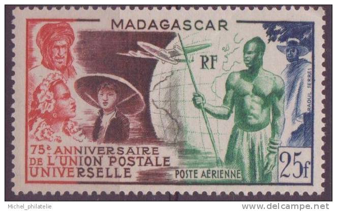 MADAGASCAR N° 72**  PAR AVION  NEUF  SANS CHARNIERE  ANNIVERSAIRE DE L'UNION POSTALE