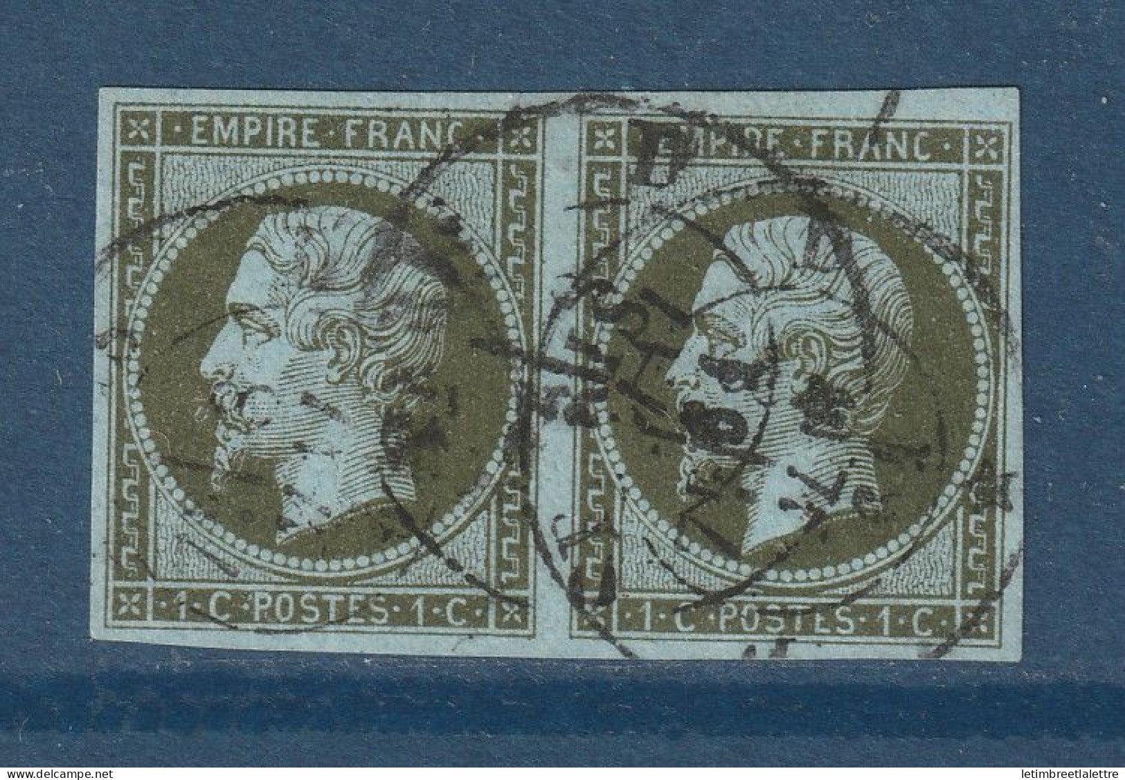 France - YT n° 11 - Oblitéré - en paire - 1860