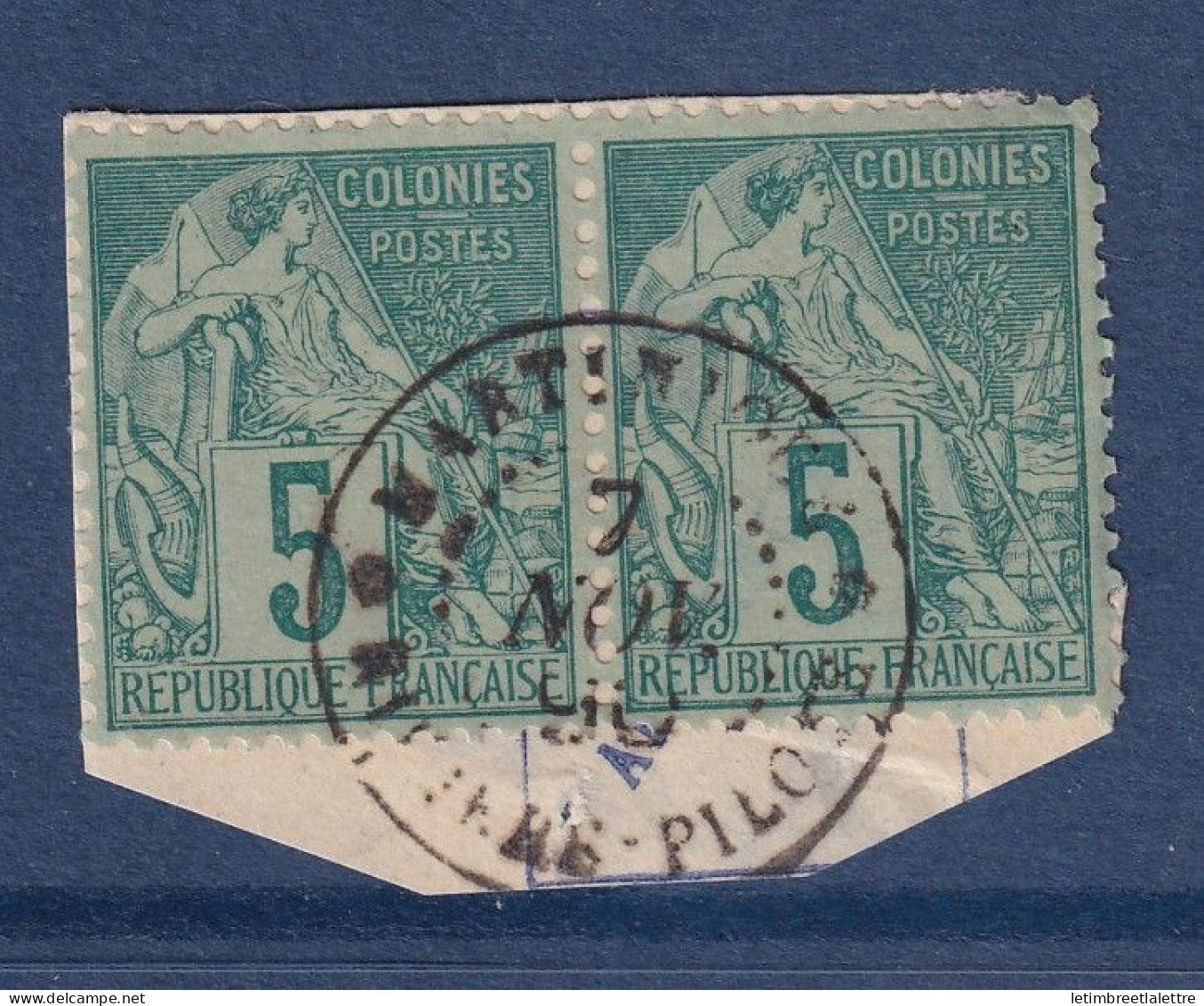 Colonies Générales - YT n° 49 - Oblitéré Martinique Rivière Pilote - 1881