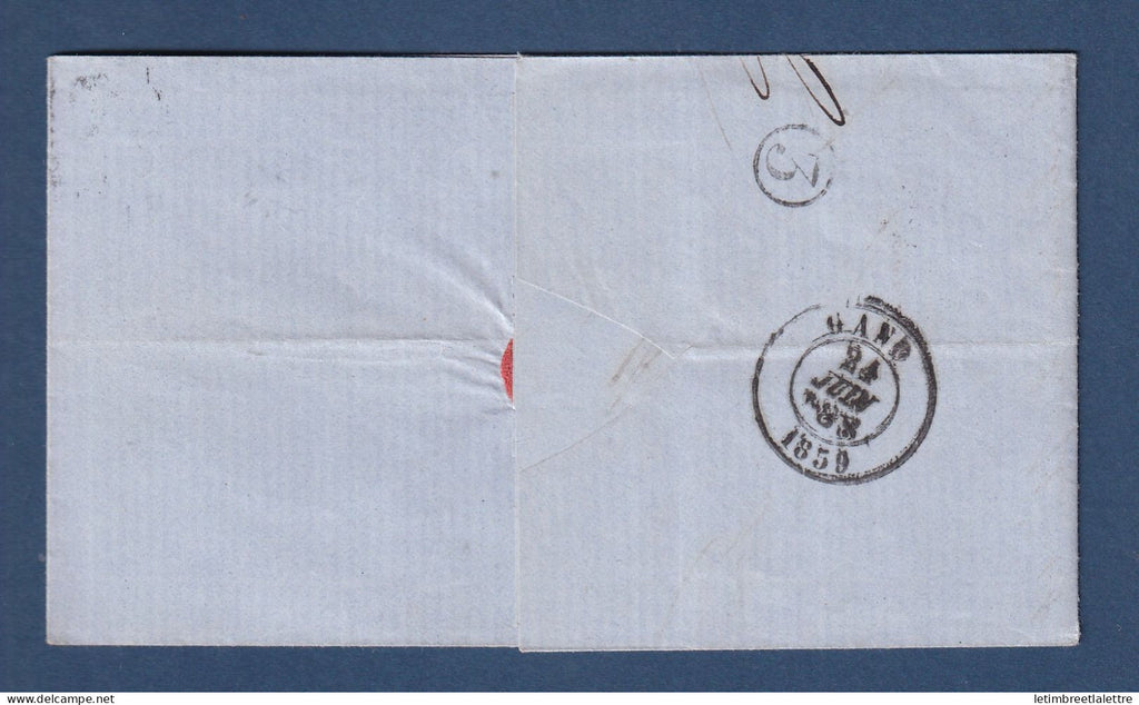 Belgique - YT n° 10 avec 4 belles marges - Seul sur lettre de 1859 - Boite 3
