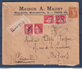 France - Enveloppe à entête A. Maury - recommandé pour Béziers ( Hérault ) - 1933
