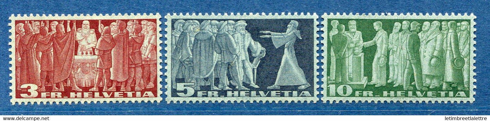 Suisse - YT n° 313 à 315 c * - Neuf avec charnière - 1937