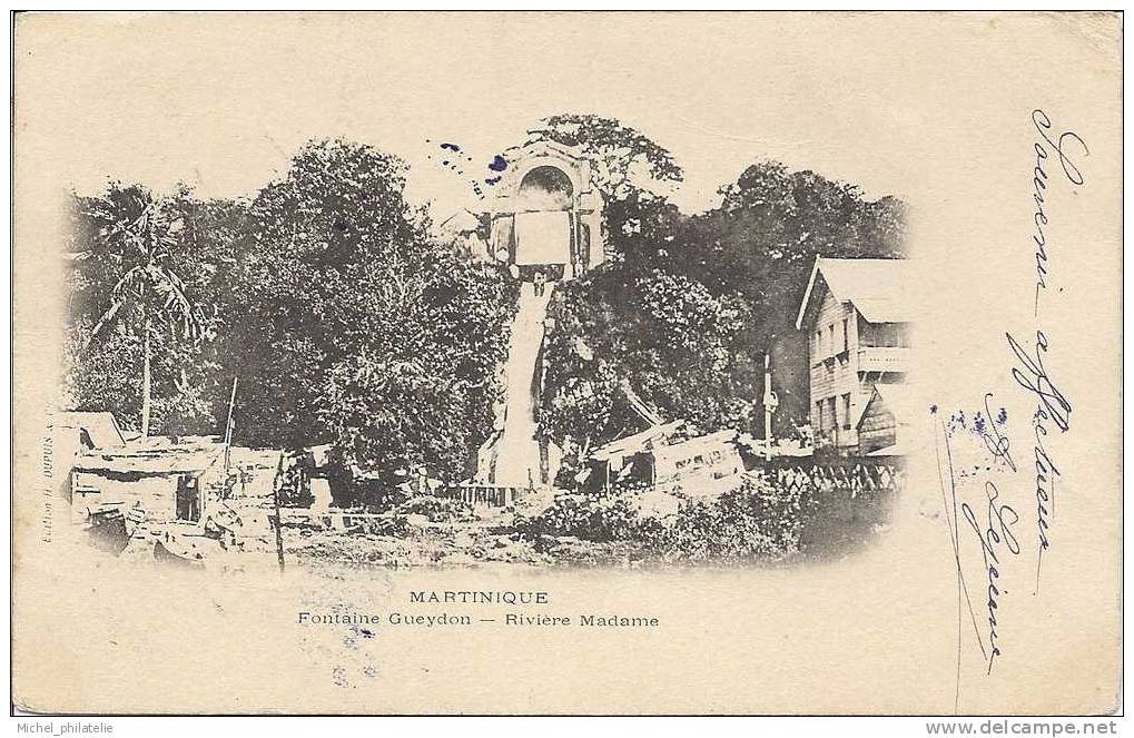 CPA, Vauclin ( Martinique ) pour Nantes affranchie 10c, Fontaine Gueydon, Riviére Madame