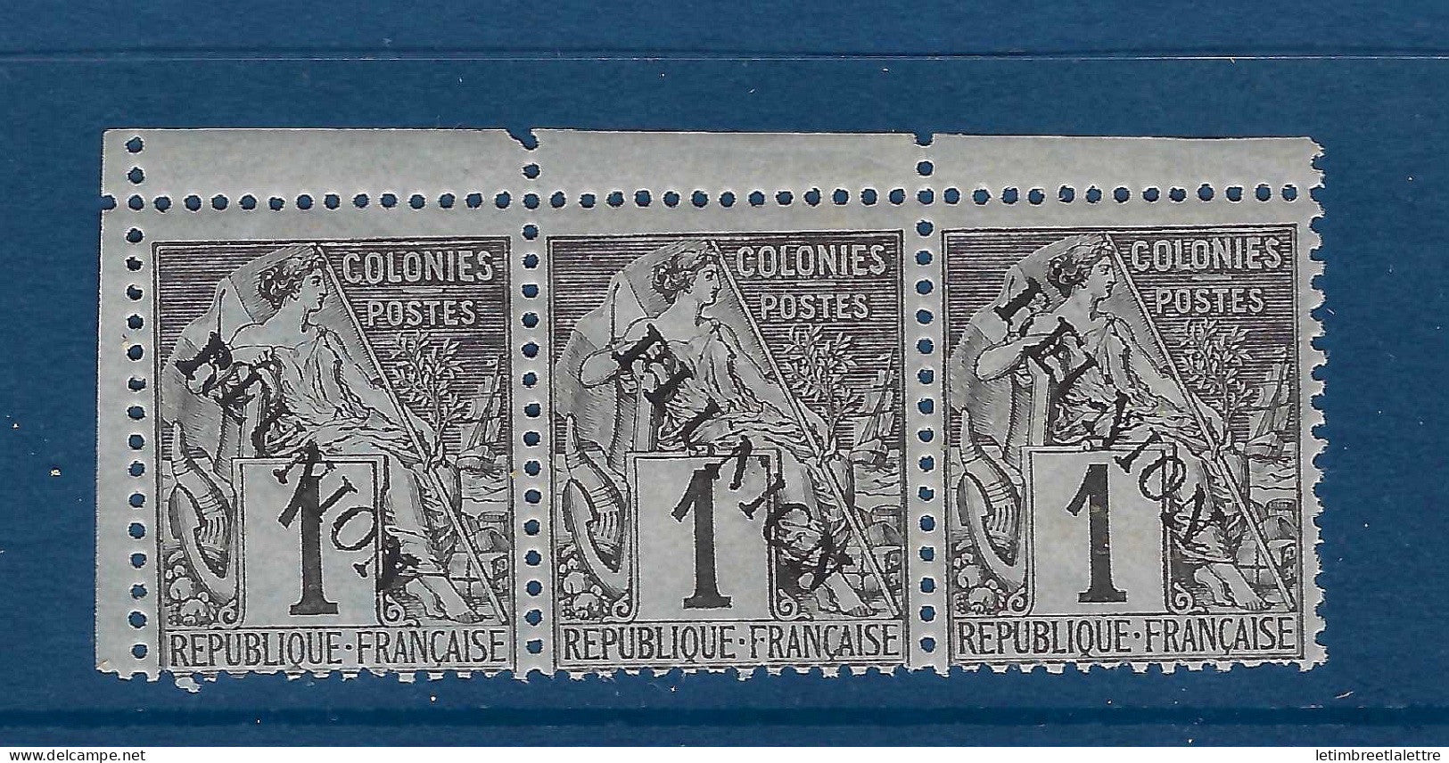 Réunion - variété de surcharge - YT n° 17 ** - neuf sans charnière mais adhérence - 1891