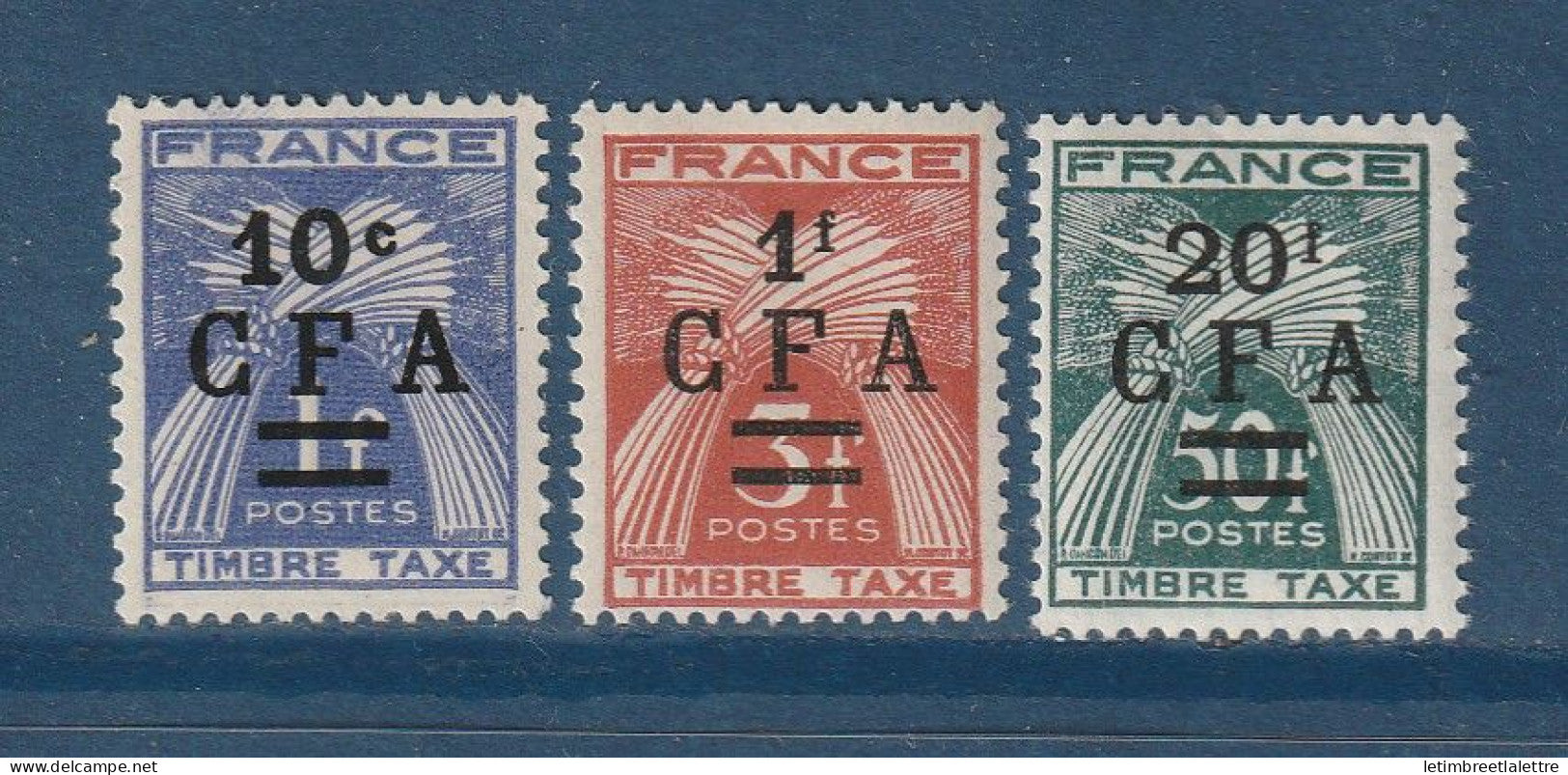 Réunion - CFA - Taxe - YT n° 45 à 47 ** - Neuf sans charnière - 1949