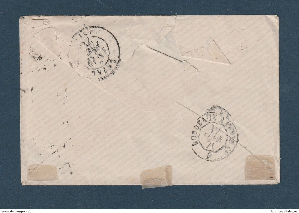 France - YT n° 46 oblitéré Gros Chiffre 532 Seul sur lettre pour Laval - 1871