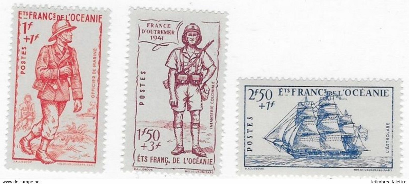 Océanie - YT n° 135 à 137 ** - Neuf sans charnière - 1941