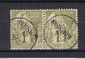 Réunion - Variété - YT n° 28 et 28 A se tenant - Oblitéré - Surcharge Renversée se tenant à normal - côte 3000e - 1891