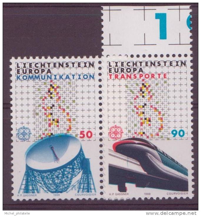 ⭐ Liechtenstein - YT n° 878 et 879 ** - Neuf sans charnière - 1988 ⭐