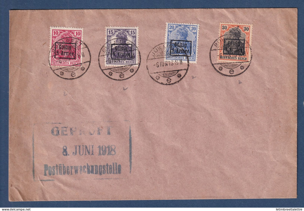 Allemagne - Occupation en Roumanie - Bucarest sur lettre en 1918