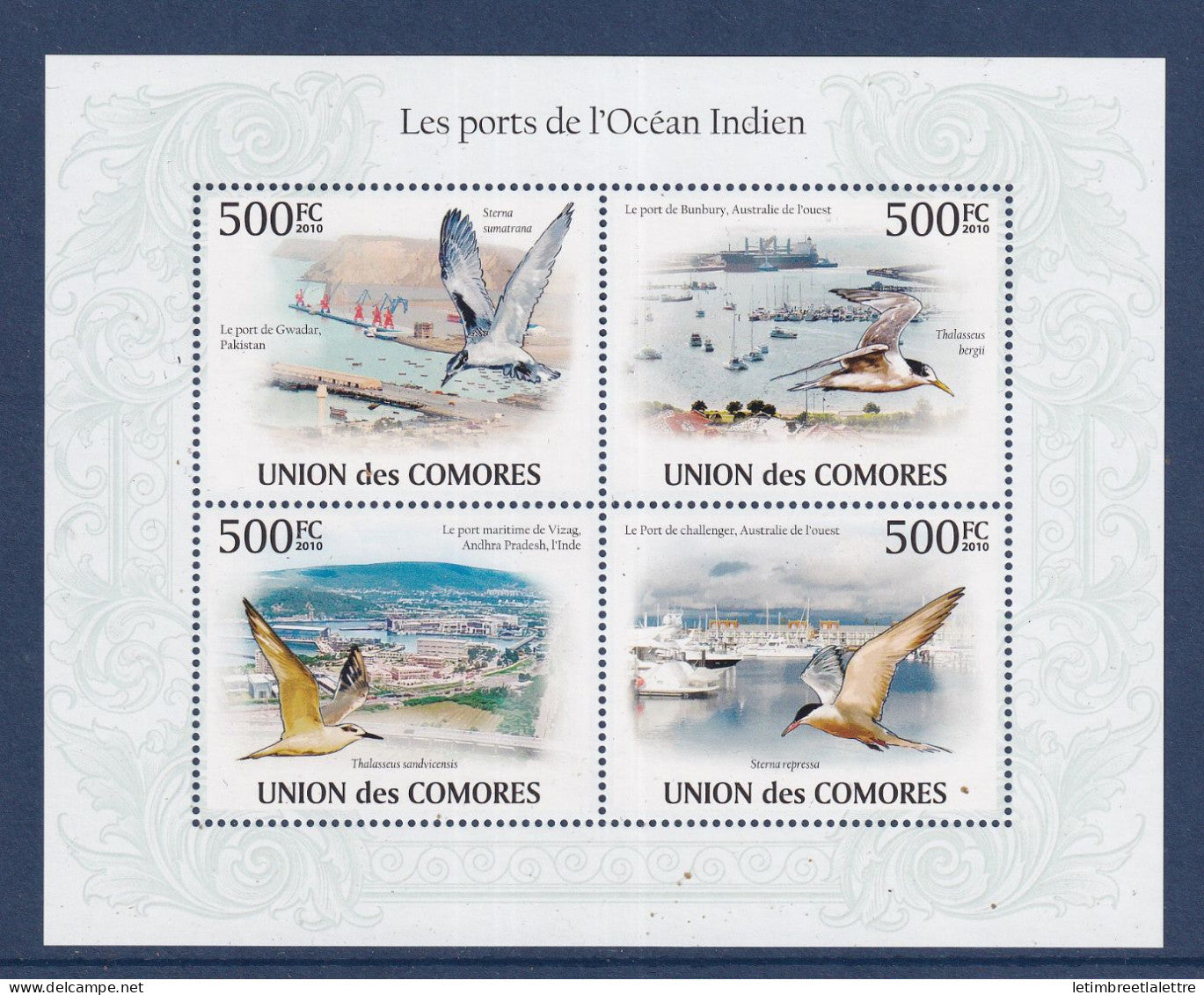 Comores - bloc ** - Neuf sans charnière - les ports de l'océan Indien - 2010