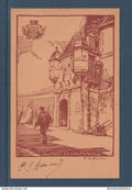 France - YT n° 544 - sur carte postale illustrée et signée par P S Armand - Gouverneur de Honfleur 1373 1396 - 1942