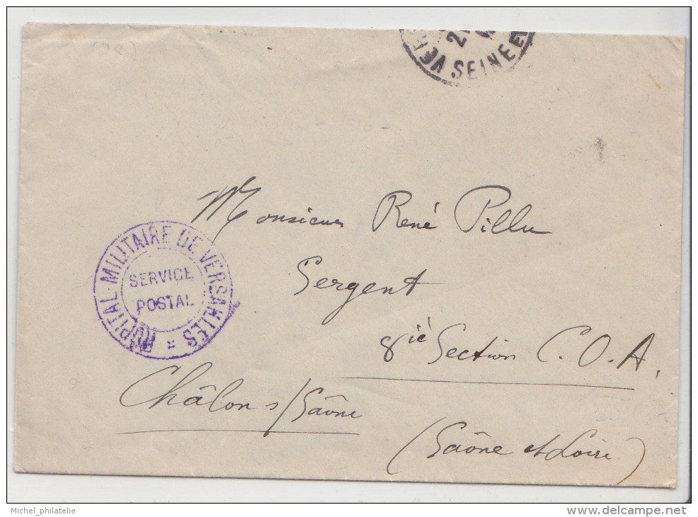 lettre en francjise hopital militaire de versailles