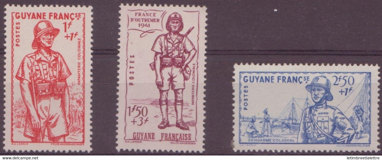 Guyane - YT n° 169 à 171 ** - Neuf sans charnière - 1941