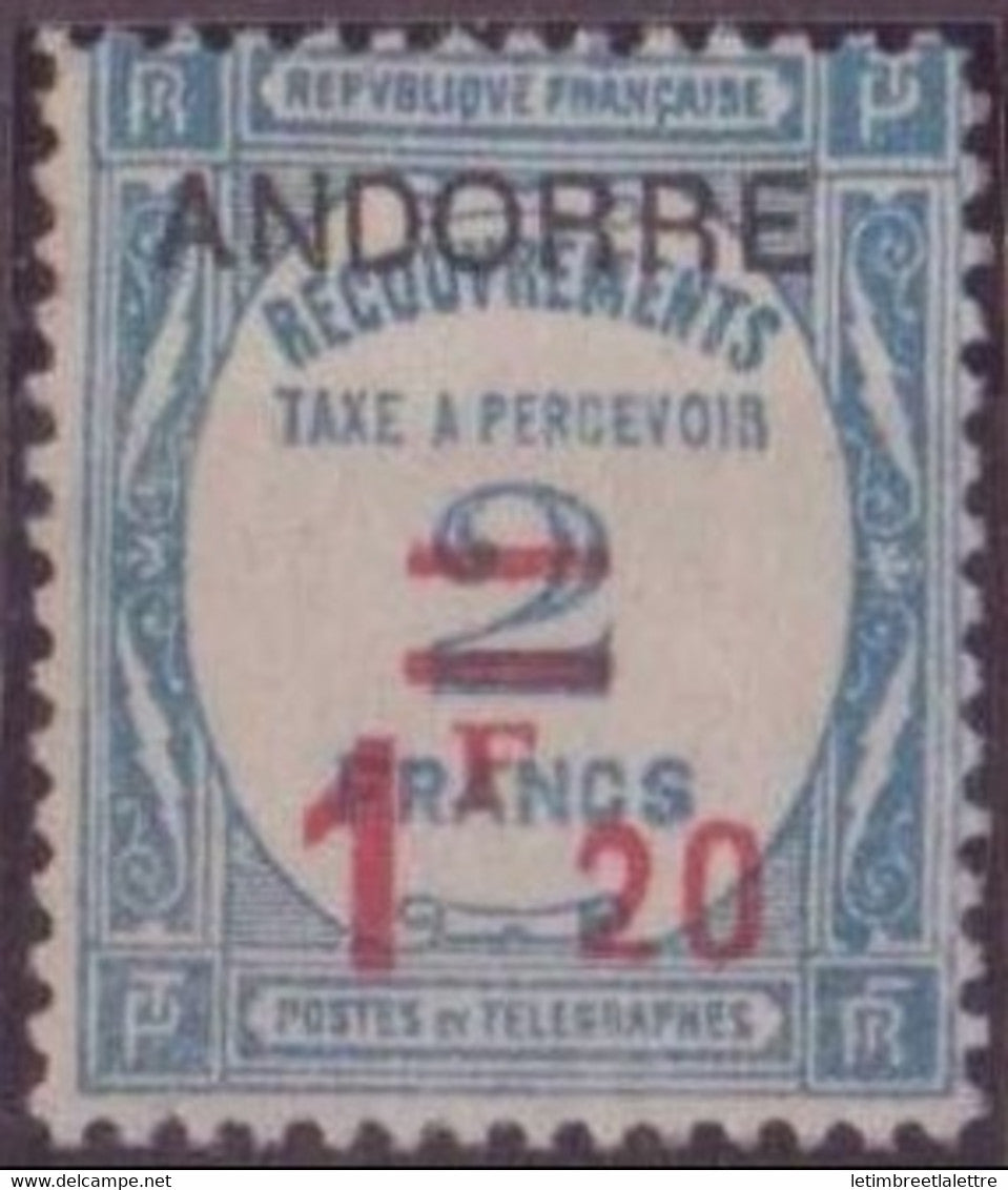 ⭐ Andorre - Taxe - YT n° 13 * - Neuf avec charnière ⭐