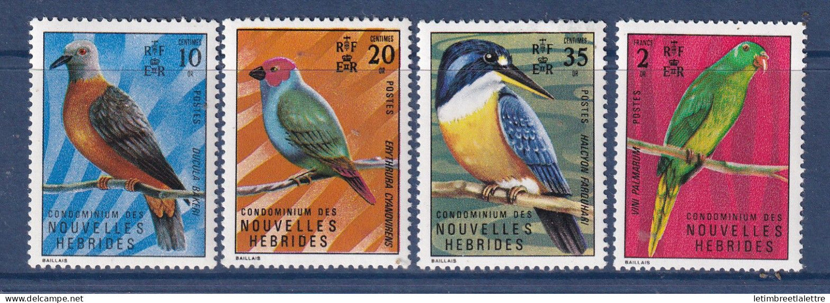 Nouvelles Hébrides - YT n° 327 , 329 , 332 et 335 ** - Neuf sans charnière - oiseaux - 1972
