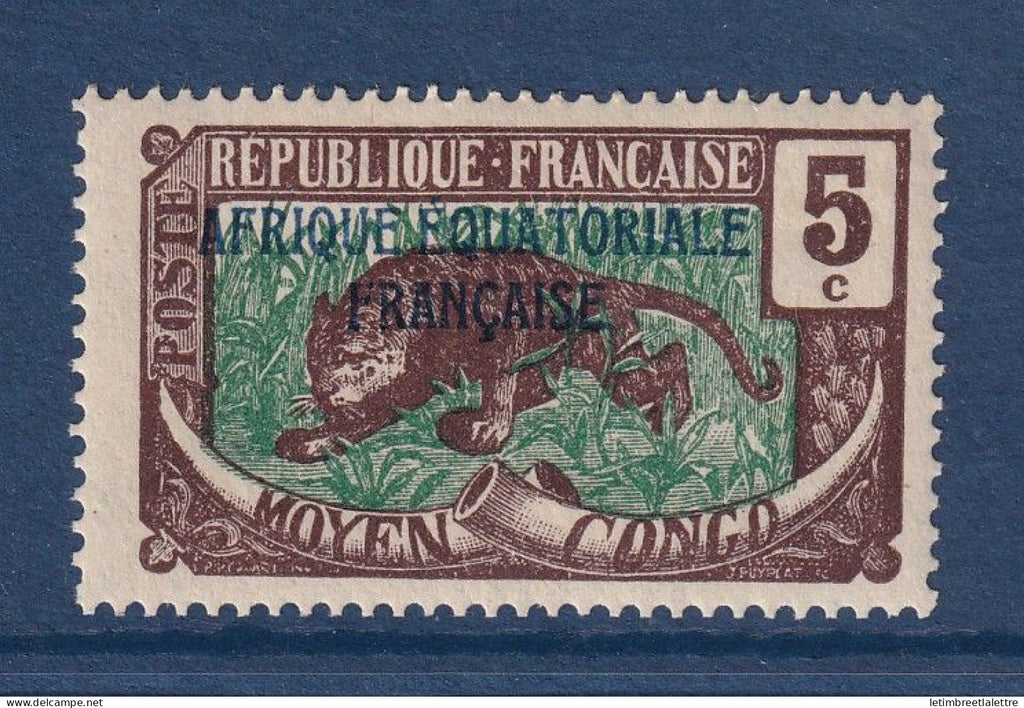 Tchad - Variété - YT n° 22 c * - Neuf avec charnière - sans Tchad et surcharge bleu - signé Scheller etc - 1924