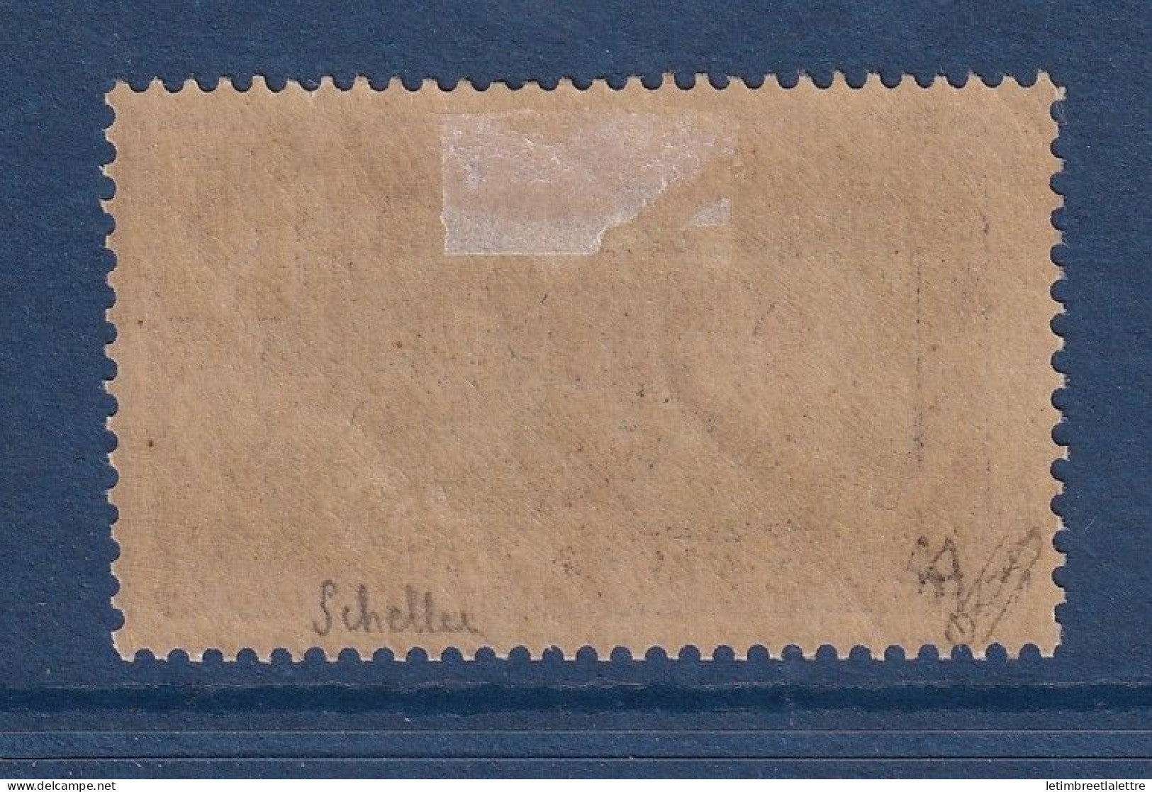 Tchad - Variété - YT n° 22 c * - Neuf avec charnière - sans Tchad et surcharge bleu - signé Scheller etc - 1924