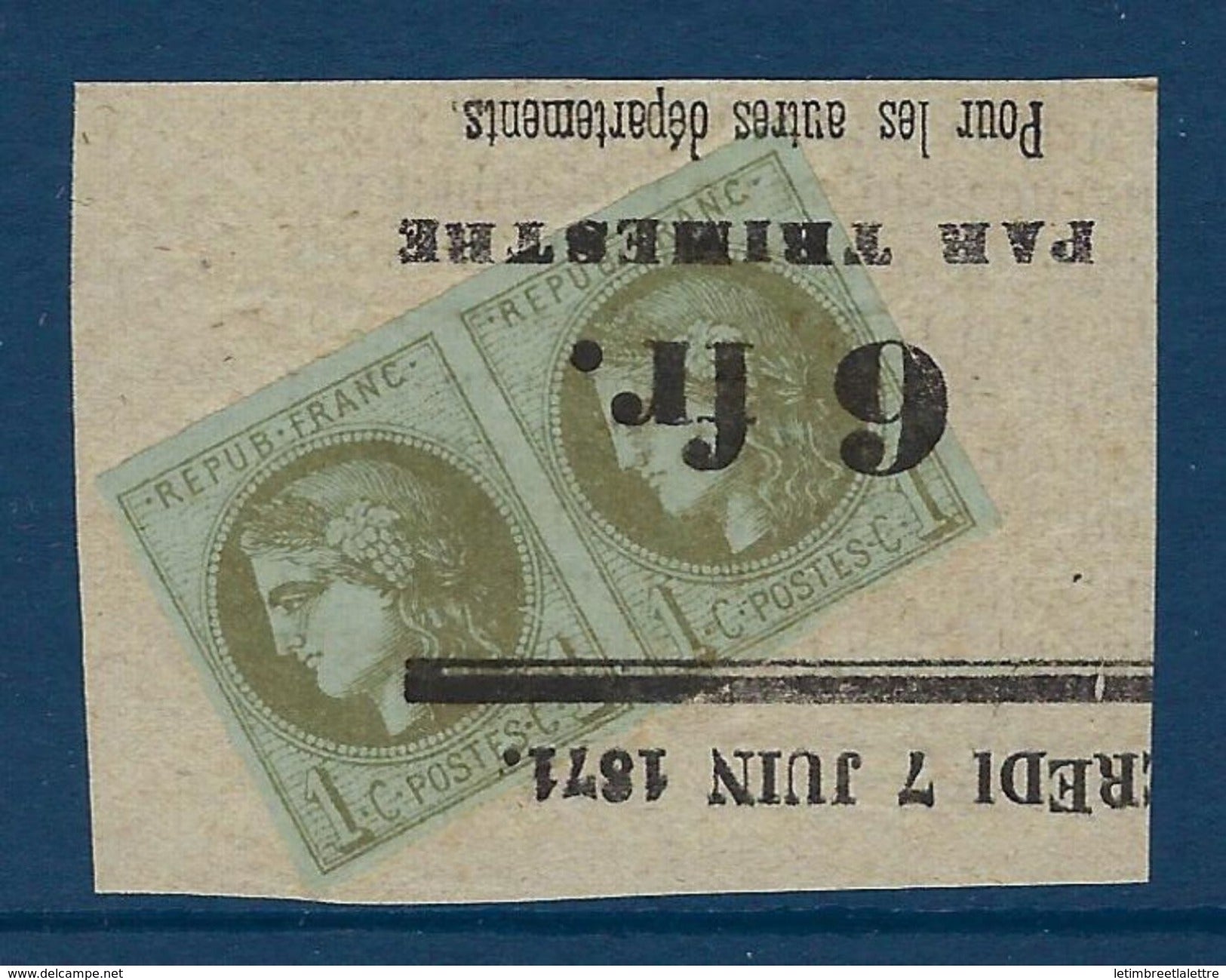 Emission de Bordeaux , France classiques n° 39 C a ( R3 ) Typo ( TTB )