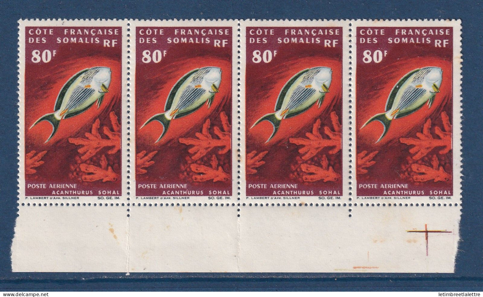 Côte de Somalis - YT PA n° 54 ** - Neuf sans charnière - Légère rousseur - Plié - Poste aérienne - 1966
