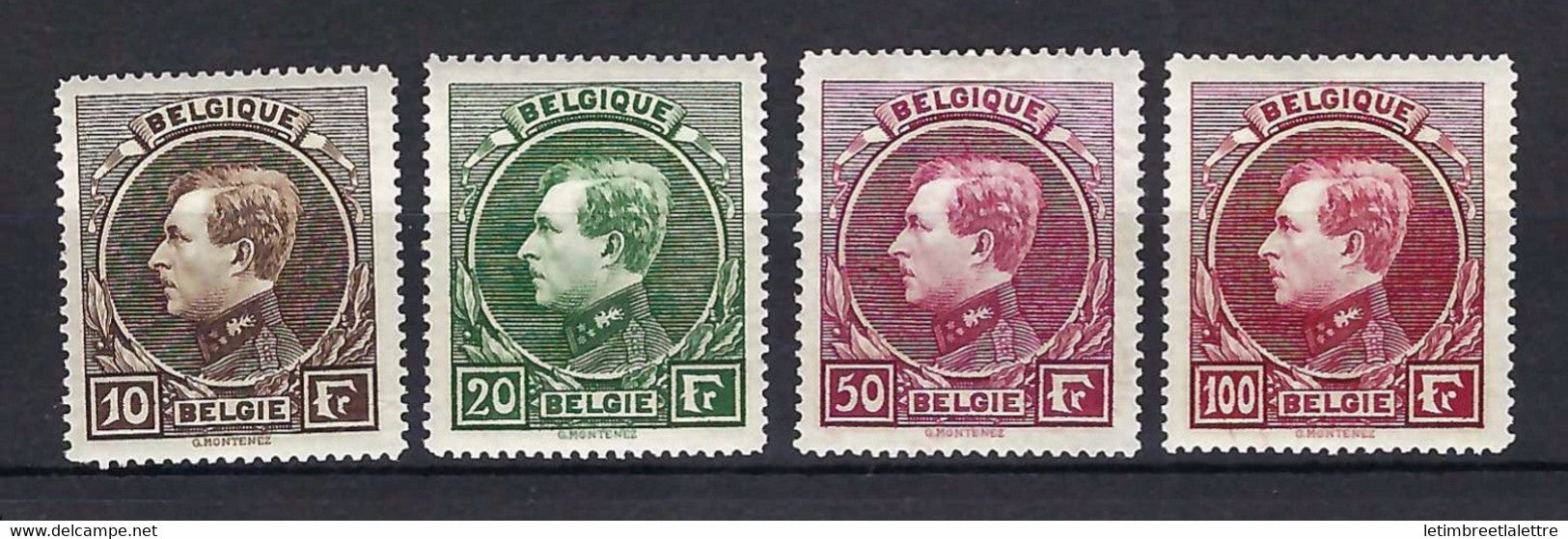 ⭐ Belgique - YT n°289 à 292 * - Neuf avec charnière - 1929 / 1932 ⭐