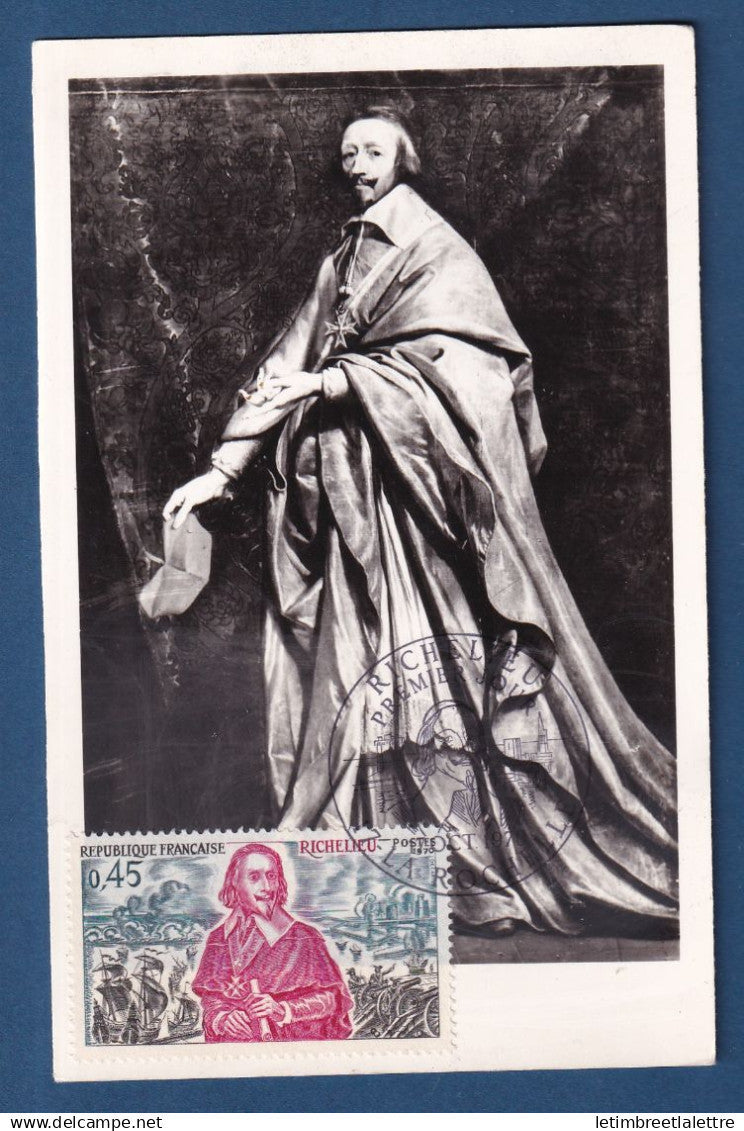 France - FDC - Premier Jour - Carte maximum - Richelieu - 1970