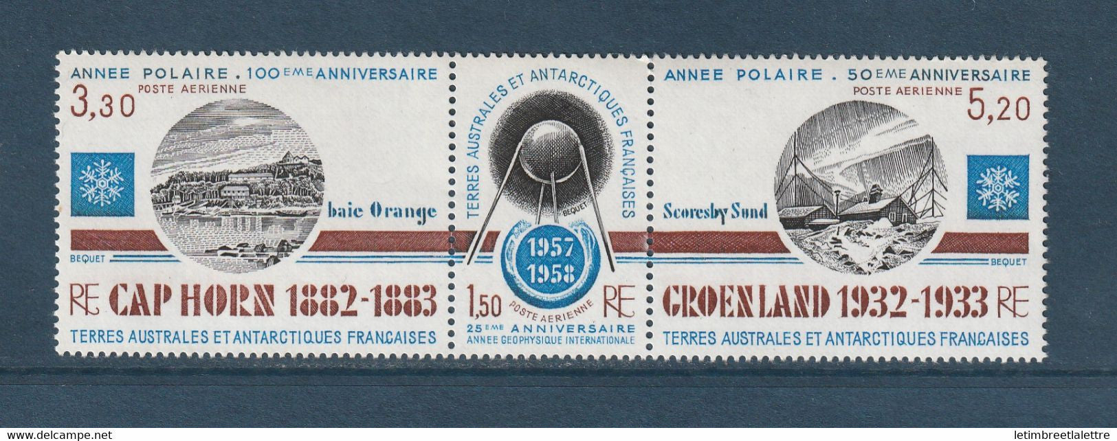 TAAF - Poste Aérienne - YT PA n° 75 à 77 A ** - neuf sans charnière - 1982