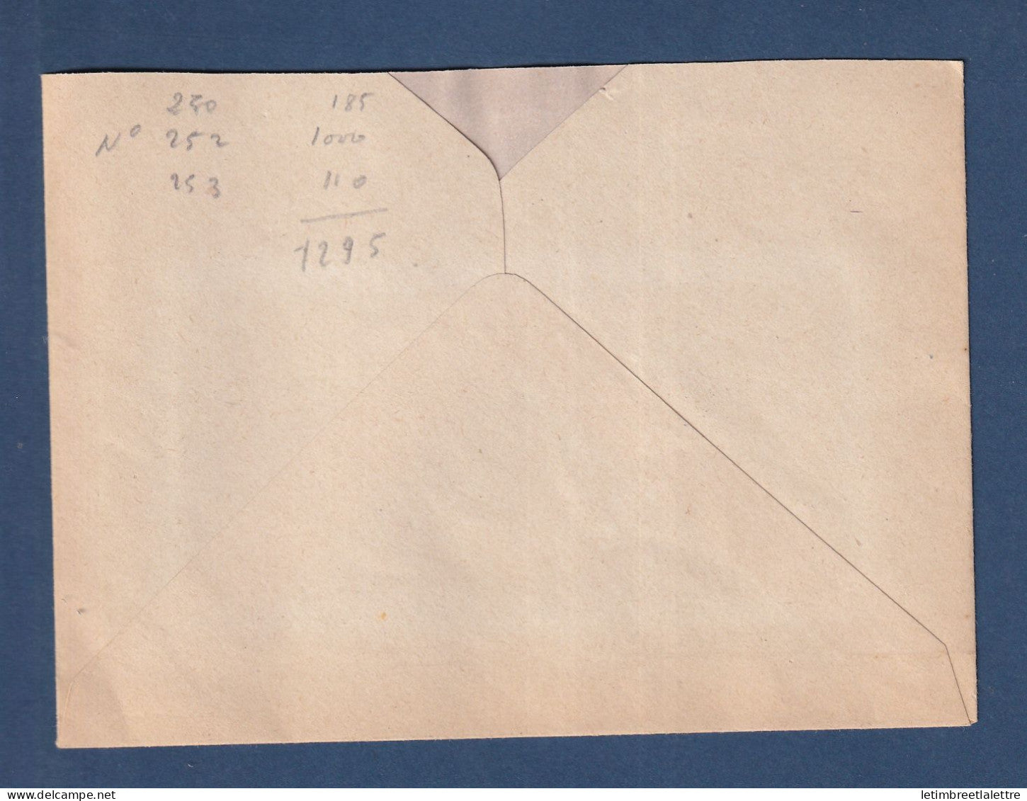 France - YT n° 250 252 et 253 oblitéré Le Havre Exposition philatélique sur enveloppe à fenêtre - 1929