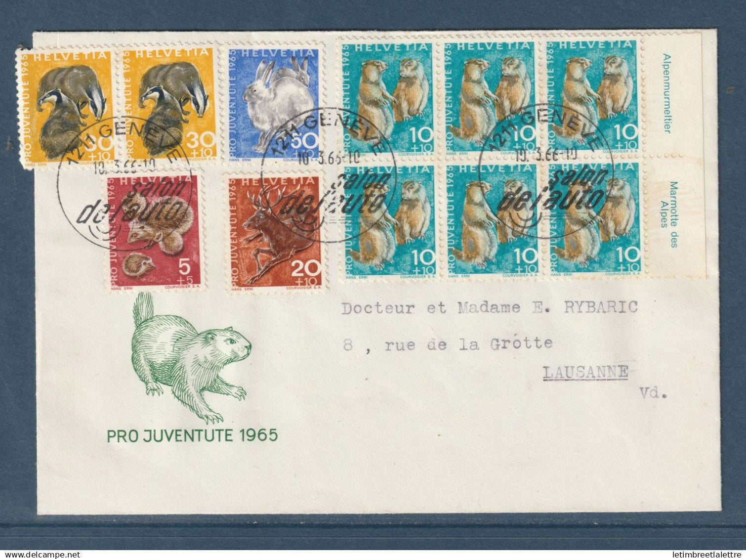 Suisse - Pro Juventute - Salon de l'auto - Genève - thématique animaux - 1965