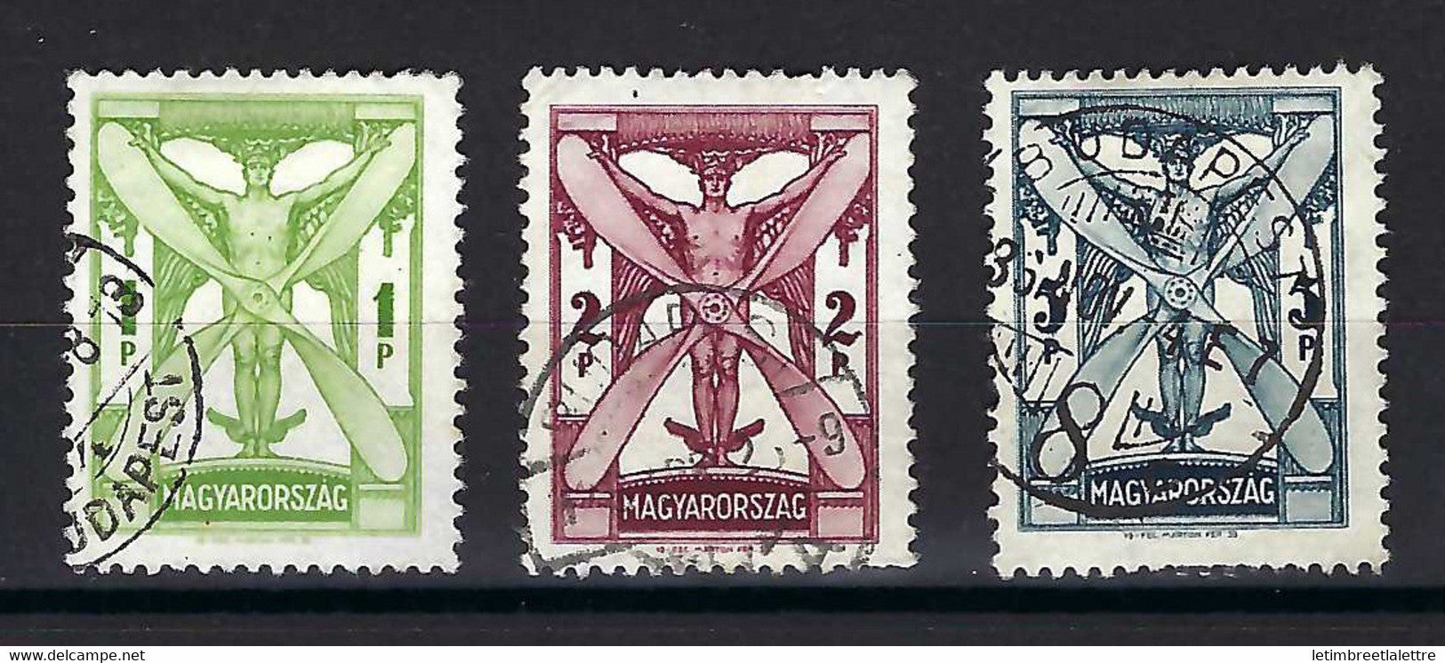 ⭐ Hongrie - Poste Aérienne - YT n° 32 à 34 - Oblitéré - 1933 ⭐