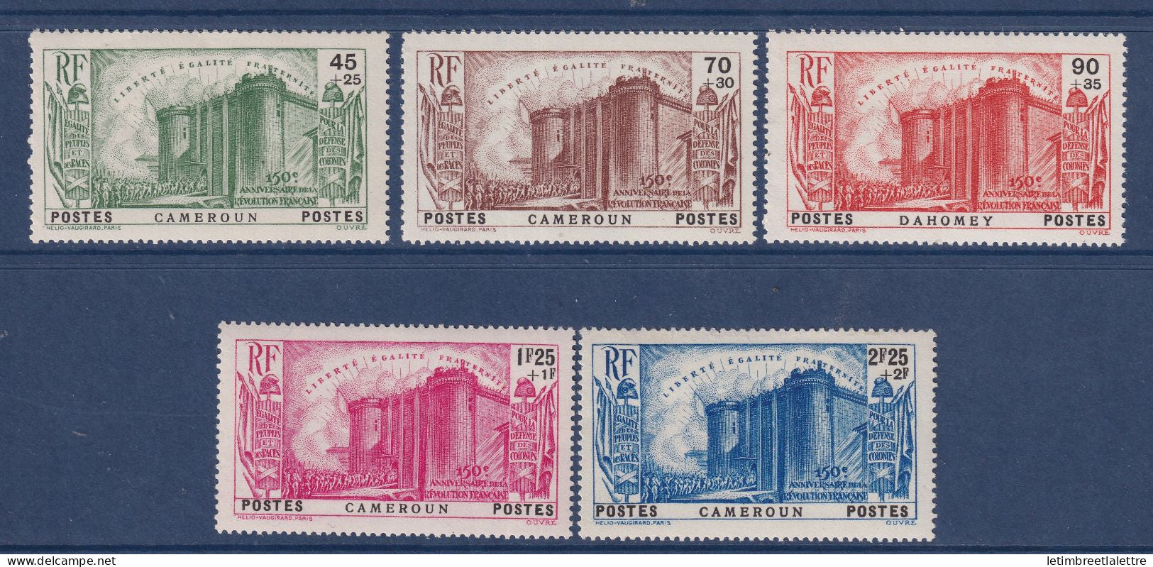 Cameroun - YT n° 192 à 196 ** - neuf sans charnière - 1939