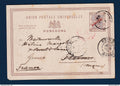 Hong Kong - Entier postal - 3 centimes surchargé 4 centimes - pour la France Reims en 1895