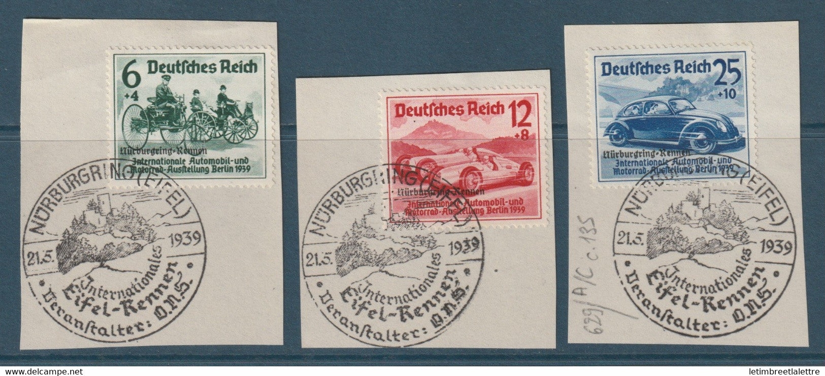 ⭐ Allemagne - YT n° 629 A à 629 C - Oblitéré - TB - 1939 ⭐