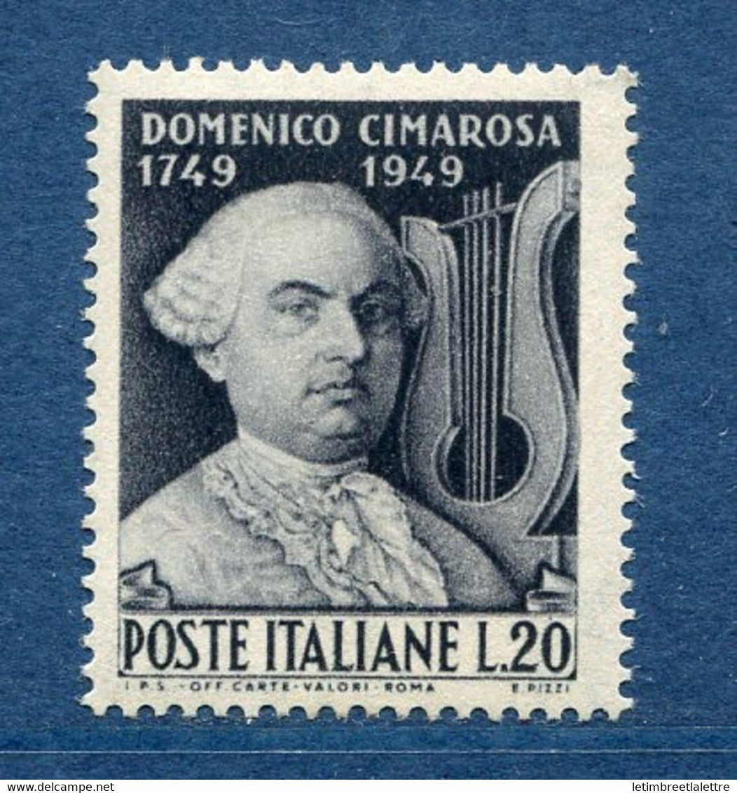 ⭐ Italie  - YT n° 553 ** - Neuf sans charnière - 1949 ⭐