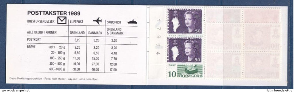 Groenland  - carnet - YT n° C 177 ** - neuf sans charnière - 1989