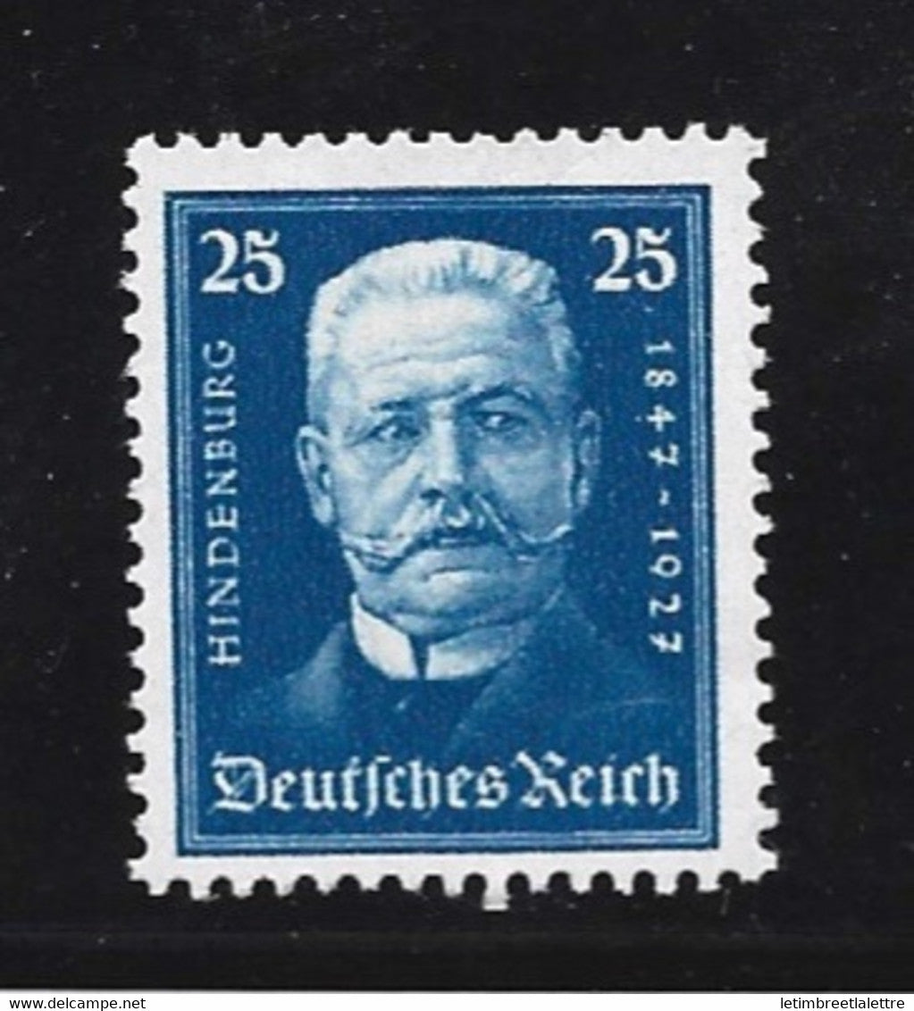 ⭐ Allemagne - YT n° 396 * - neuf avec charnière - 1927  ⭐