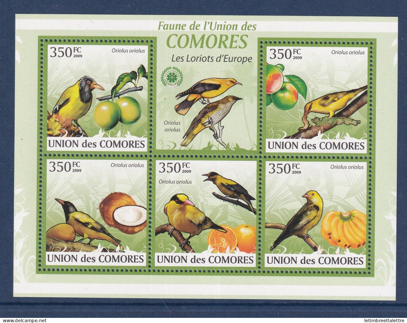 Comores - YT n° 1736 à 1740 ** - Neuf sans charnière - les loriots d'Europe -  2009