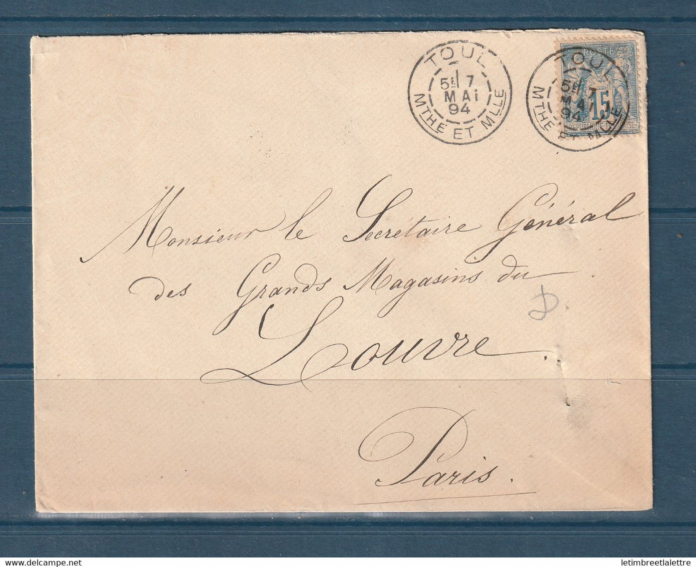 ⭐ France - YT n° 101 oblitéré Toul - Meurthe et Moselle - Mai 1894 ⭐