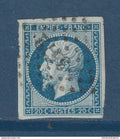 France - YT n° 14 A d - Bleu Vert - oblitéré - 1853