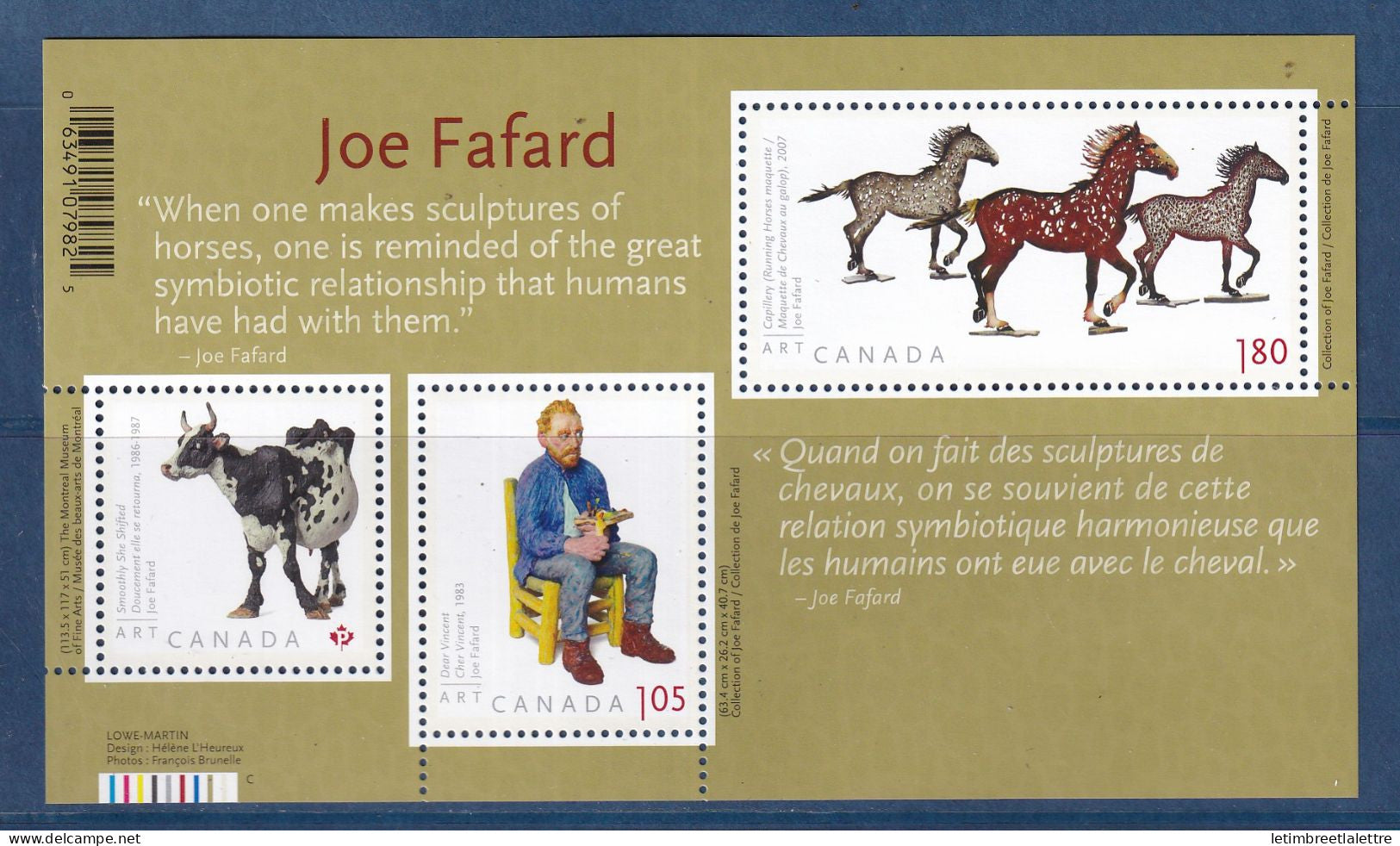 Canada - feuillet - YT n° 2681 à 2682 ** - neuf sans charnière - art - 2012