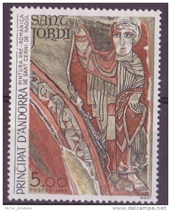 ANDORRE N° 334* NEUF SANS CHARNIERE PEINTURE
