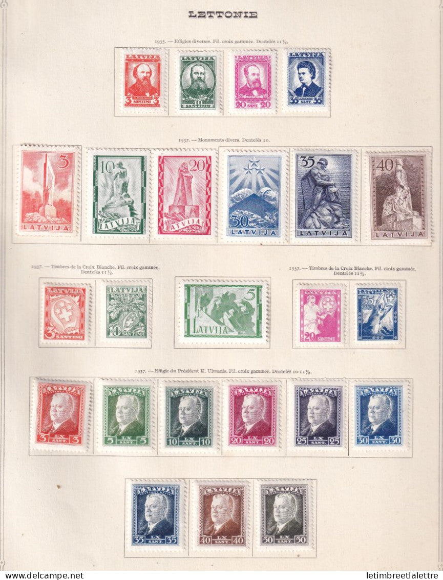 Lettonie - collection à la Page - * Neuf avec charnière - 1935 1937